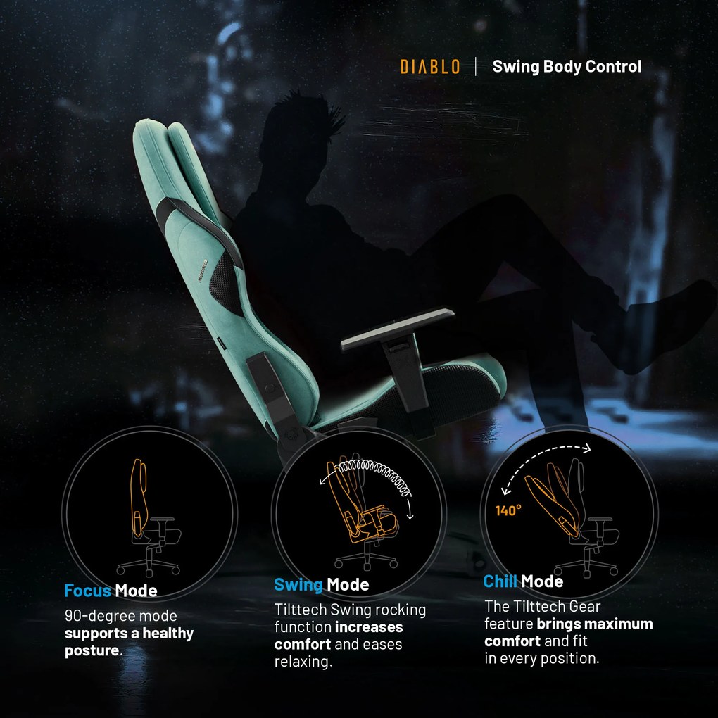 Sedia da gaming Diablo X.One Prime Mystic Mint Normal Size