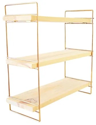 Organizzatore per scaffali 45x40 cm oro/marrone