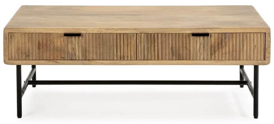 Tavolino da salotto di colore naturale in mango massiccio 60x120 cm Mundra – MOME