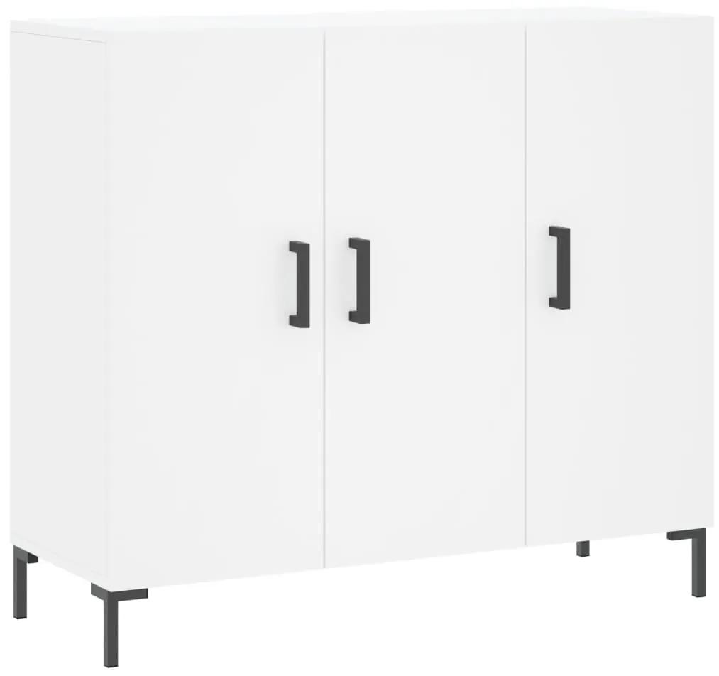 Credenza bianca 90x34x80 cm in legno multistrato