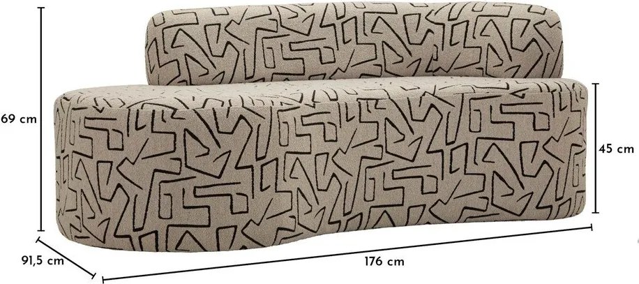 Divano beige con rivestimento in bouclé 176 cm Nairobi – Mauro Ferretti