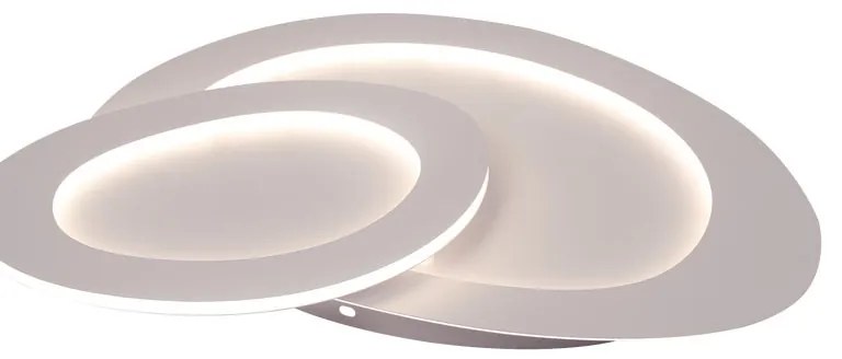 Plafoniera LED moderno Isotta, bianco 46x32 cm, luce con 3 temperature di colore dimmerabile NOVECENTO