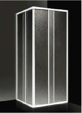 Box doccia ad angolo 78/88 cm acrilico con profilo bianco Giava Elba E02BI