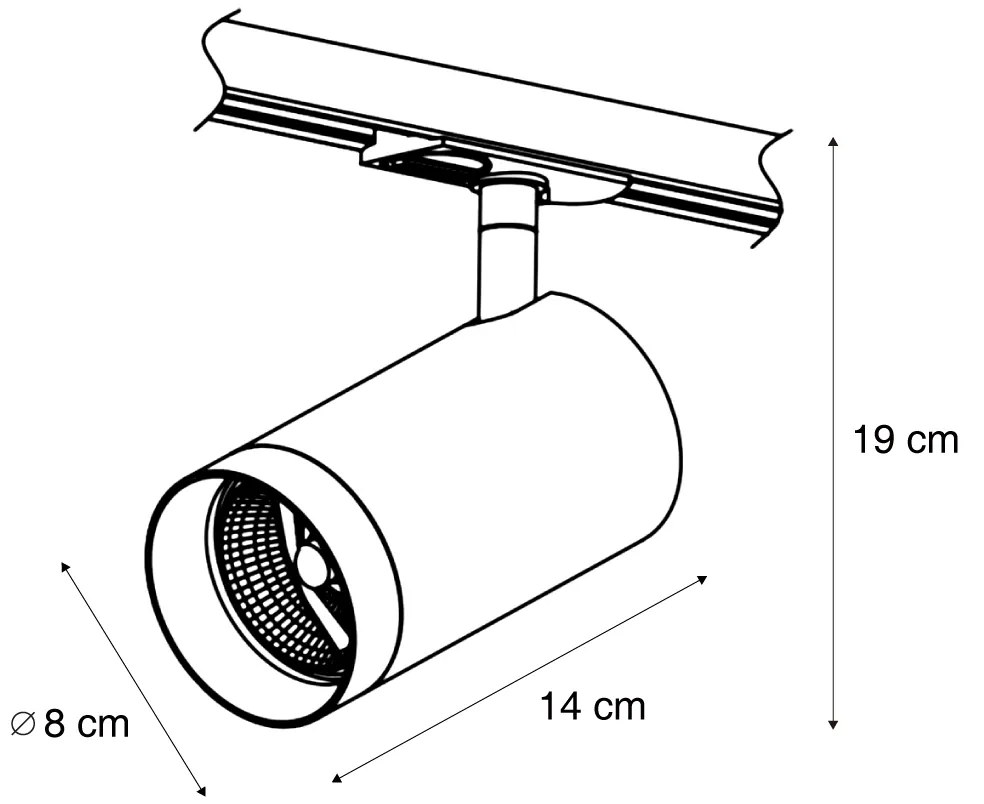 Faretto moderno beige per sistema a binario monofase GU10 70mm - Iconic Jeana Luxe