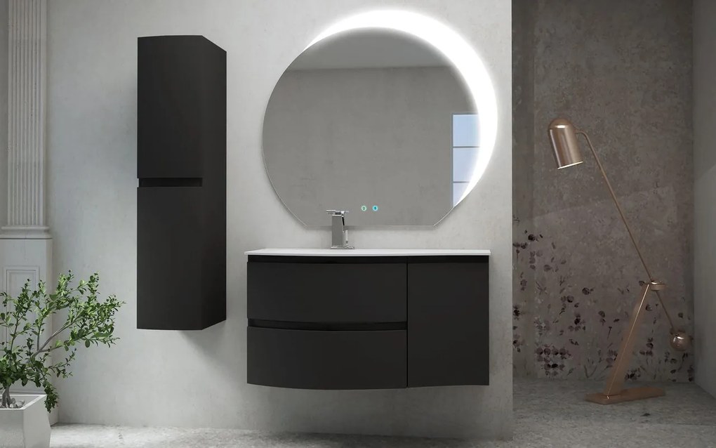 Colonna per mobile bagno Vague BADEN HAUS 2 ante P 38 x L 30 x H 130 cm grafite