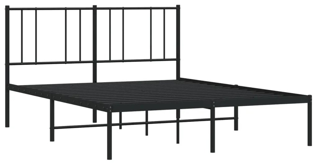 Giroletto con testiera in metallo nero 120x200 cm