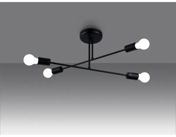 Sollux SL.1451 - Lampadario a sospensione con supporto rigido NORAH 4xE27/15W/230V nero