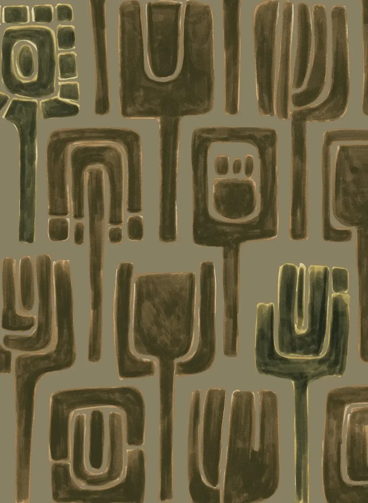 Élitis Carta da parati Totem - Braun