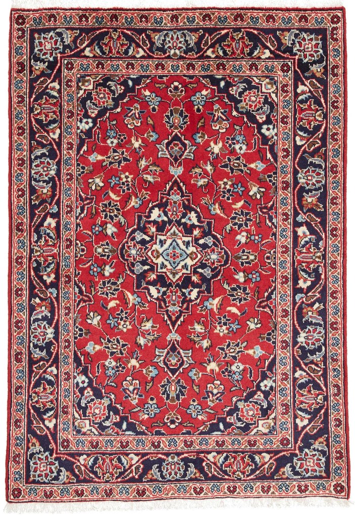Kashan Tappeto persiano 140x100 Rosso (Iran) Annodato A Mano