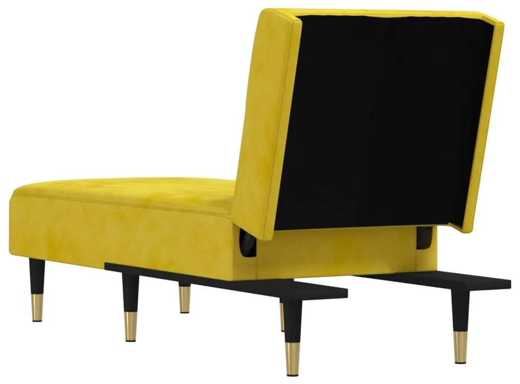 Chaise longue in velluto giallo