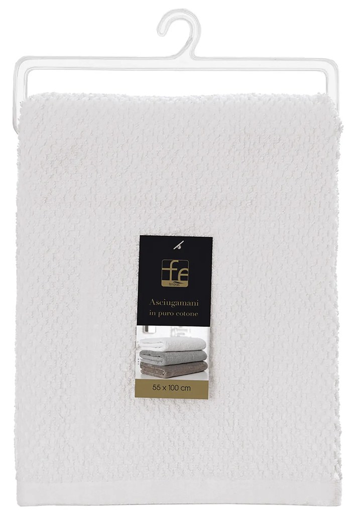 Asciugamano Viso Per Bagno 55x100 Cm Feridras "Gold" Bianco