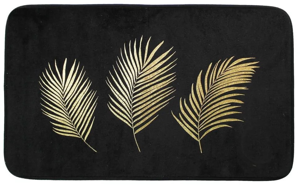 Tappetino per il bagno nero e dorato 45x75 cm Orbella – douceur d'intérieur