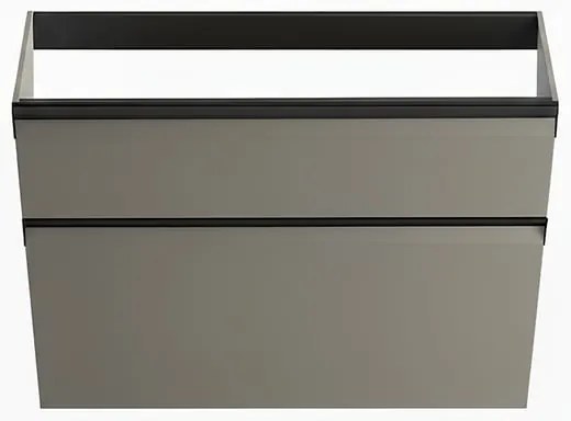 Mobile da bagno sospeso sotto lavabo Fusion L 79.5 x H 60 x P 45.5 cm grigio opaco, 2 cassetti