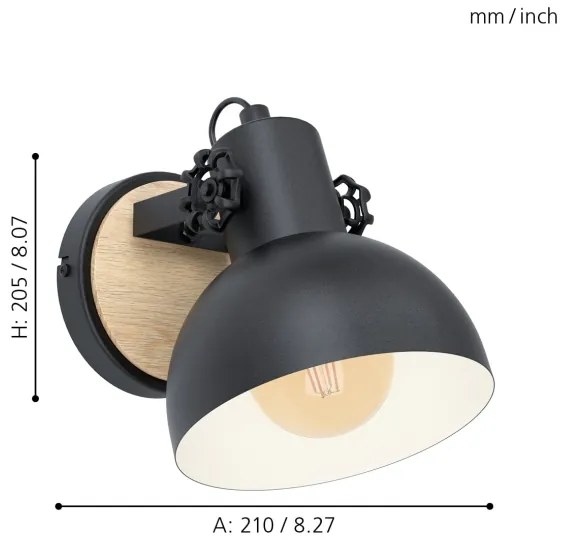 Eglo 43164 - Applique LUBENHAM 1xE27/28W/230V