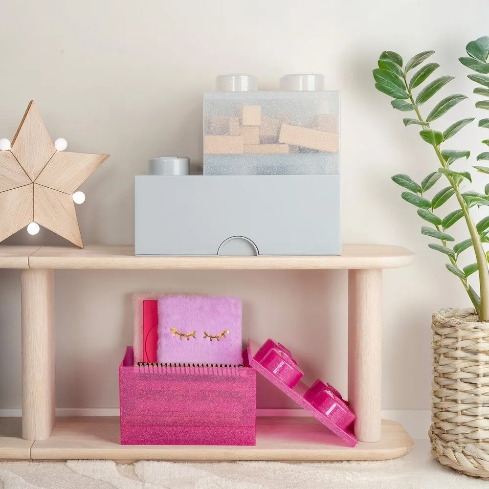 Scatola per bambini rosa in plastica 25x25x18 cm – LEGO®