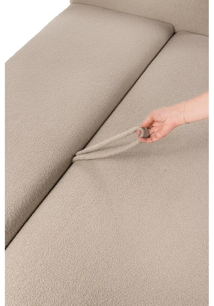 Divano beige allungabile con rivestimento in bouclé 247 cm Quinoa – Bonami Selection