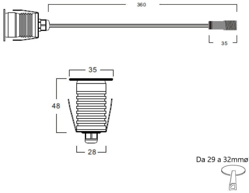 Faretto LED 3W IP67 luce VERDE - Professional Colore Verde