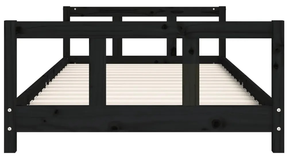 Giroletto per bambini nero 90x200 cm in legno massello di pino