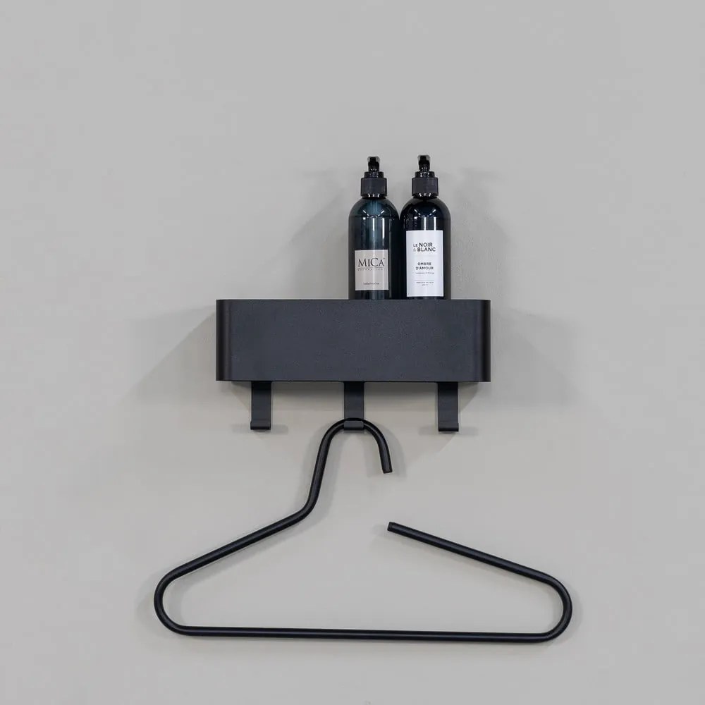 Mensola da bagno da parete nera in acciaio Multi – Spinder Design