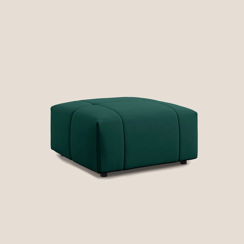Giotto pouf in morbida microfibra effetto velluto impermeabile idrorepellente T09 verde