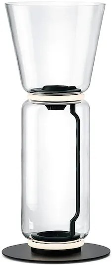 Flos Noctambule Floor 1 High Cylinder Cone Small Base Lampada H.91 cm a pavimento in vetro e alluminio nero