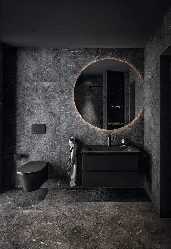 Lavabo nero opaco in ceramica 84x46 cm Silk Black - Ideal Standard