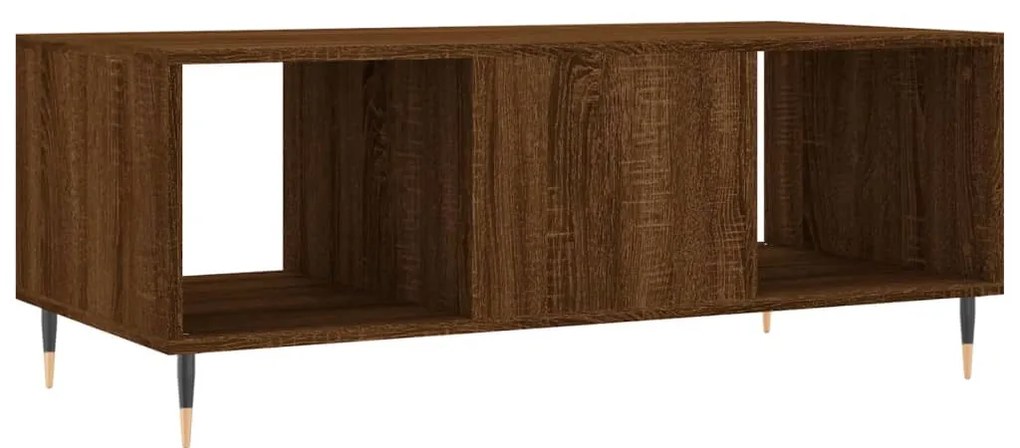 Tavolino Salotto Rovere Marrone 102x50x40 cm Legno Multistrato