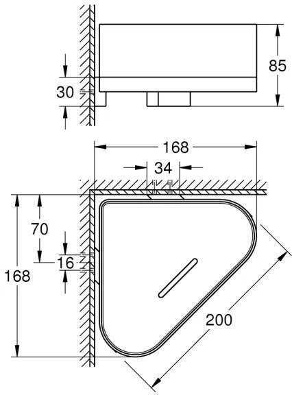 GROHE 41038000 - Piatto doccia angolare SELECTION, cromo lucido
