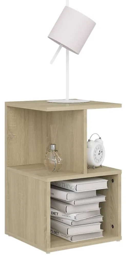Comodino rovere sonoma 35x35x55 cm in legno multistrato