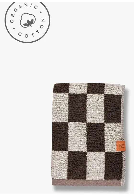 Asciugamano marrone in spugna biologica 50x90 cm Retro - Mette Ditmer Denmark