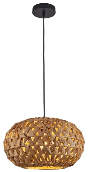 Lampadario a sospensione con filo HOSHI 1xE27/20W/230V diametro 38 cm canapa