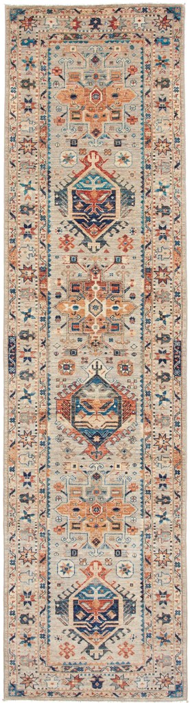 Samarkand Tappeto 310x80 Grigio (Pakistan) Annodato A Mano