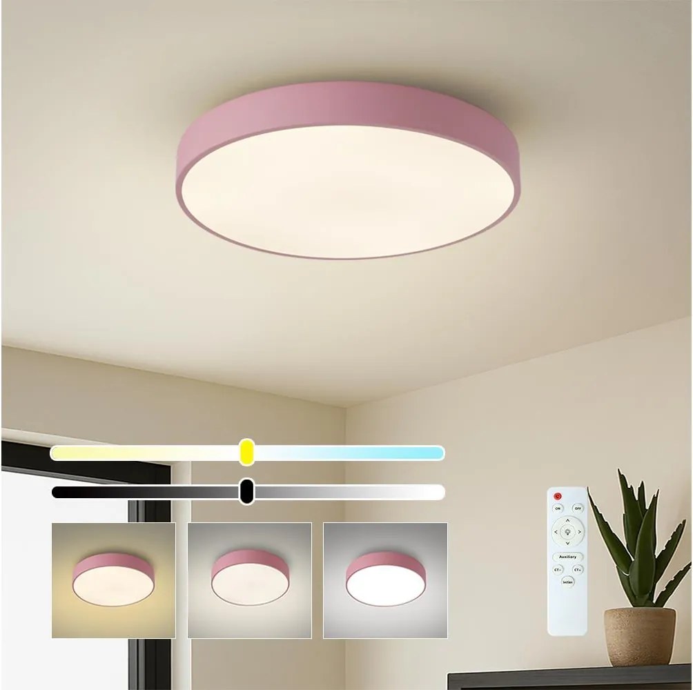 Brilagi - Plafoniera LED dimmerabile POOL LED/48W/230V 3000-6000K 40 cm rosa + telecomando