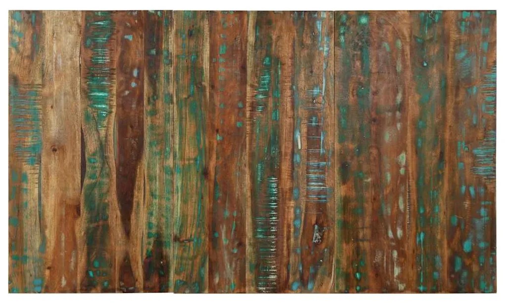 Testiera Multicolore 140 Cm İn Legno Massello Recupero /