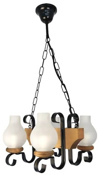 Brilagi - Lampadario a sospensione con catena QUEEN 4xE14/40W/230V faggio