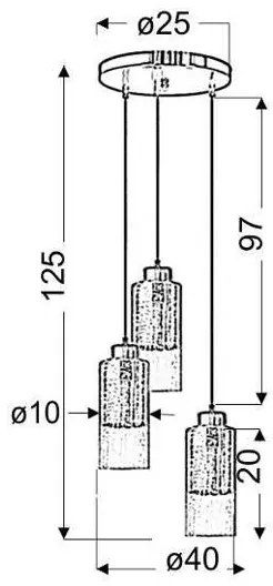 Lampadario a sospensione con filo LIBANO 3xE27/60W/230V