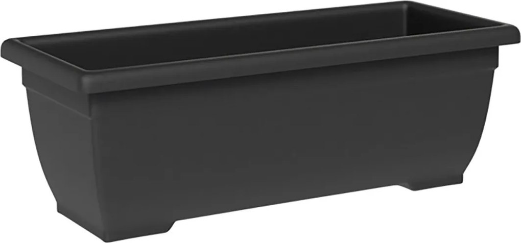 Vaso Rettangolare a Cassettone Indoor e Outdoor Tera Tora Ash 80x25 cm in Plastica Antracite...