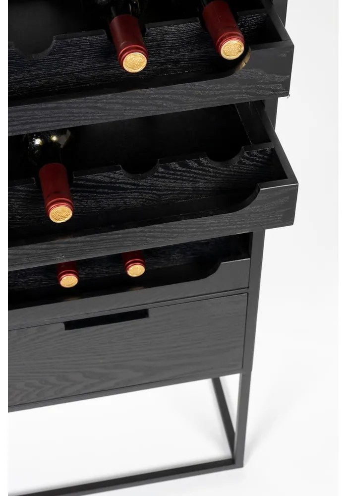 Portabottiglie in rattan nero per 16 bottiglie, 80x175 cm Guuji - White Label