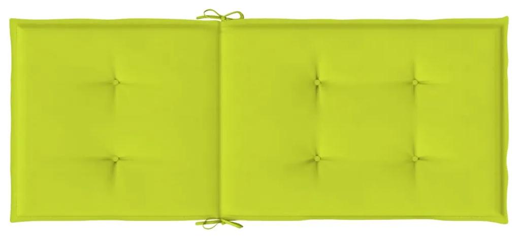 Cuscini per Sedie 4 pz Verde Brillante 120x50x3 cm in Tessuto