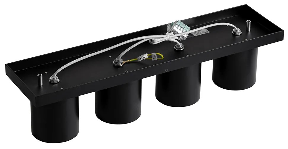 Faretto da soffitto moderno nero 4 luci - Tubo