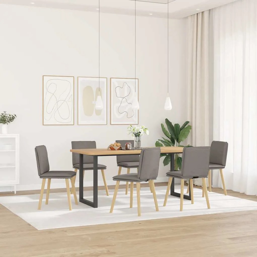Sedie Da Pranzo 6 Pz Grigio Talpa İn Tessuto /