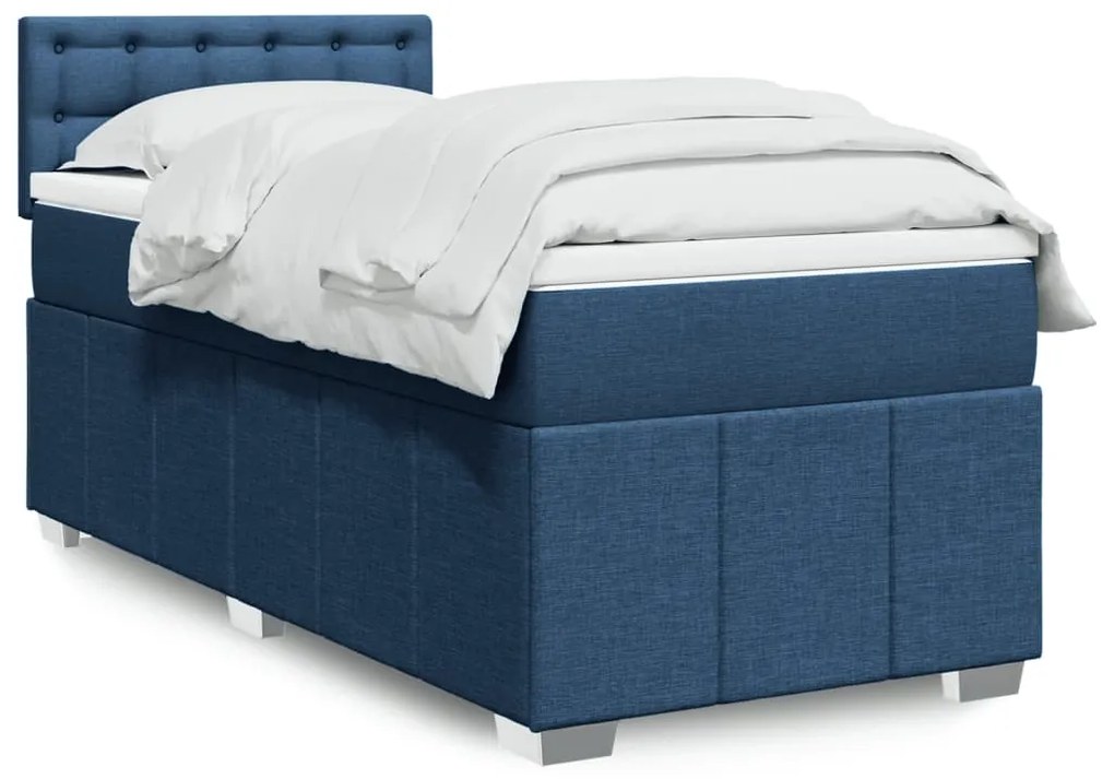 Giroletto A Molle Con Materasso Blu 100x200 Cm İn Tessuto /