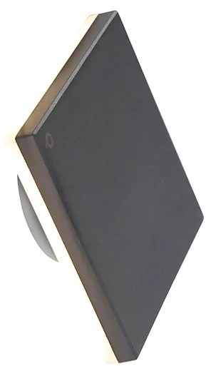 Applique da parete di design in alluminio grigio 15 cm con LED 9W - Skyf