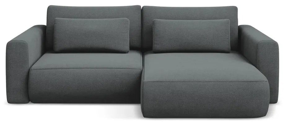 Divano angolare grigio scuro allungabile/con contenitore (con penisola a destra/con chaise lounge) Kapua – Makamii