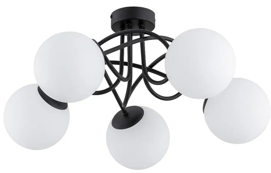 Lampadario a plafone BANKO 5xE14/10W/230V nero