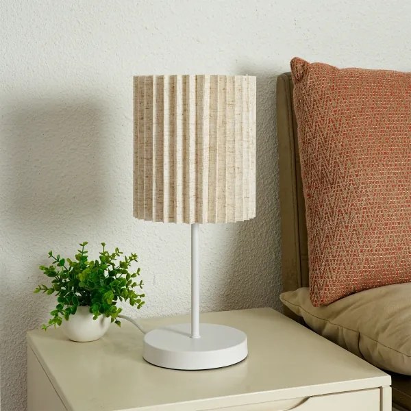 Brilagi - Lampada da tavolo NORDIC WAVE 1xE27/15W/230V lino/bianco