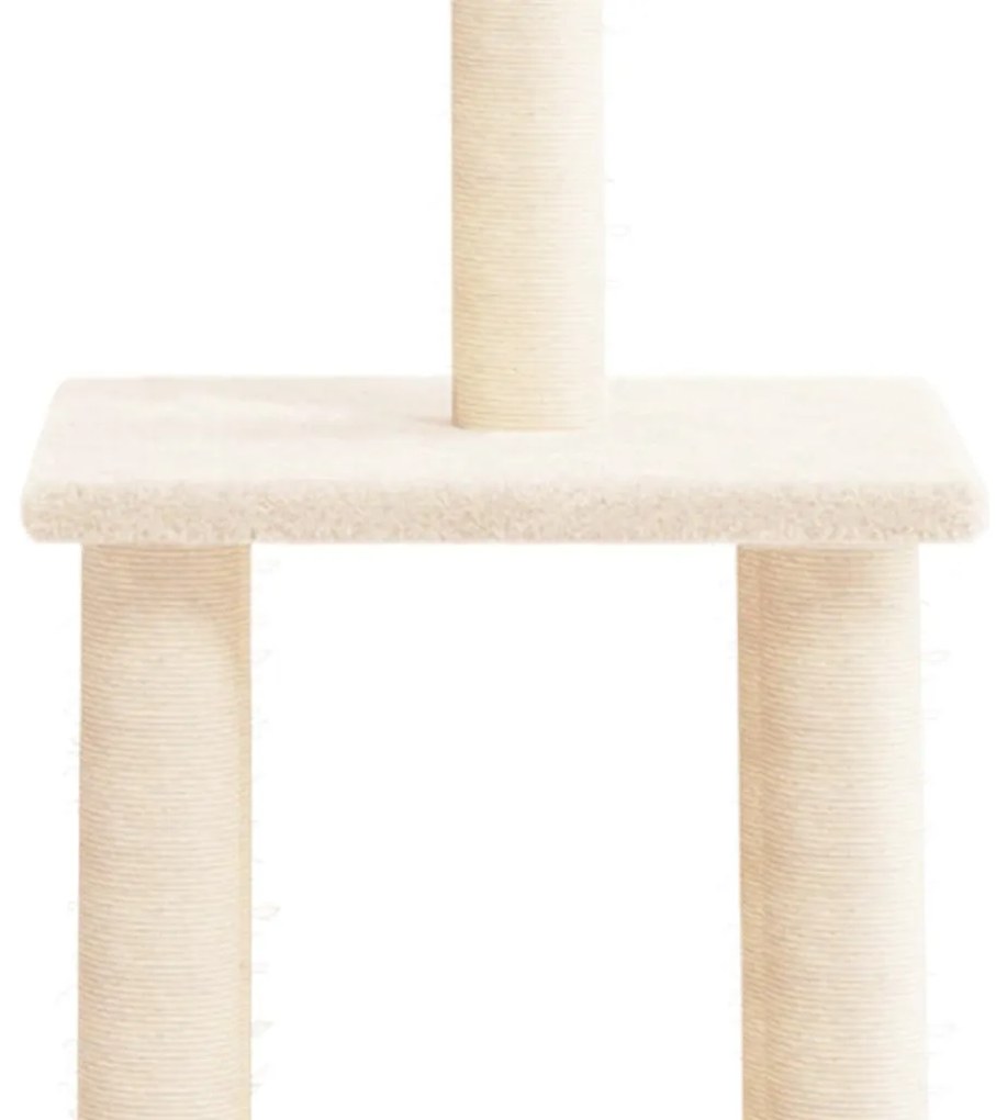 Albero per gatti con tiragraffi in sisal crema 85,5 cm