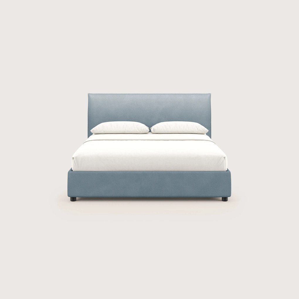 Nina letto contenitore dal design minimal in microfibra effetto pelle smacchiabile carta da zucchero