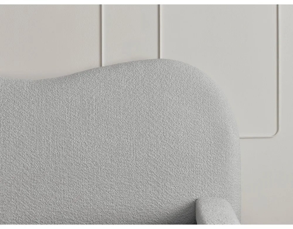 Letto matrimoniale in grigio chiaro imbottito con spazio contenitivo con rete inclusa 160x200 cm Orlane – Bobochic Paris