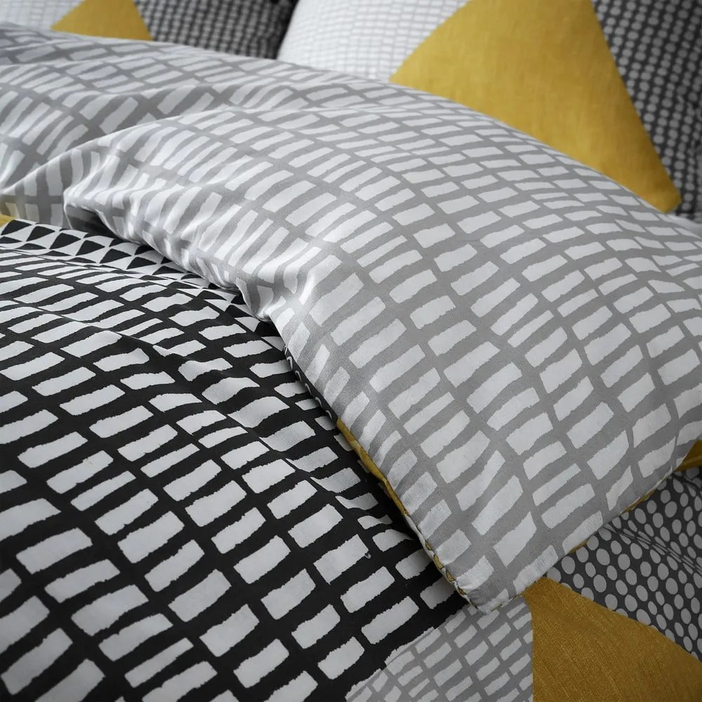 Biancheria da letto giallo-grigio 200x200 cm Larsson Geo - Catherine Lansfield